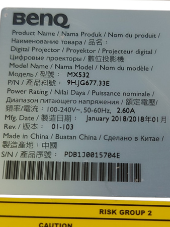 Projektor BenQ MX532 DLP XGA 3300 ANSI lumen 15 000:1 2,38 kg