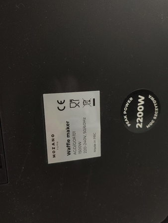 Gofrownica Mozano Waffle Maker Smart 1500W czarna 2 duże gofry