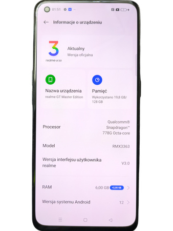 Smartfon realme GT Master Edition RMX3363 6/128GB 6.43" 5G 64MP
