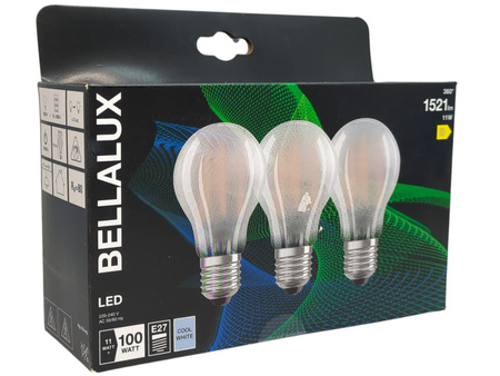 3x Żarówka LED E27 BELLALUX 11W=100W 1521lm Cool White Ledvance