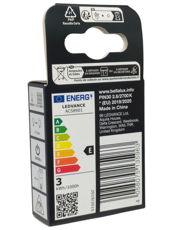 Żarówka LEDVANCE LED PIN 30 2,6W 827 Clear G9 320 lm 300°