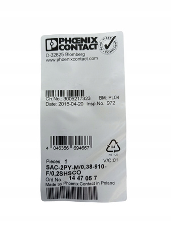 Kabel systemowy magistrali SAC-2PY-M/0,38-910-f/0,2SHSCO Phoenix