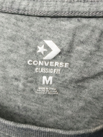 T-SHIRT DAMSKI CONVERSE ROZMIAR M SZARY Z NADRUKIEM