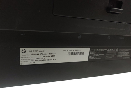 Monitor HP EliteDisplay E233 23" 1920x1080, HDMI, DP, VGA