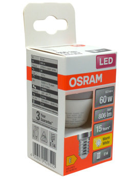 Żarówka LED Osram E14 P45 7.5W 806lm 2700K matowa 200st