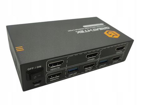 PRZEŁĄCZNIK KVM USB 2 PORTY HDMI ULTRA HD 4K SWITCH GREATHTEK GHT-S7225H