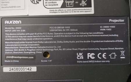 Projektor Smart LED Aurzen EAZZE D1 Pro D002 DoIby Audio 4K Full HD 1080p