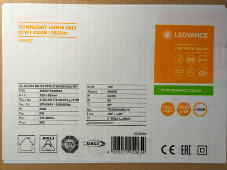 Oprawa LED downlight Ledvance Performance DN195 21W 2520lm IP54