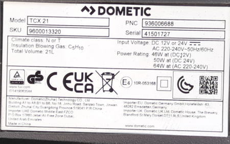 Przenośna lodówka termoelektryczna Dometic TropiCool TCX 21 12/24/230V