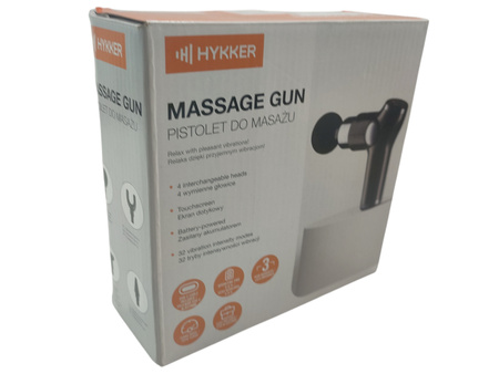 Masażer Pistolet do masażu 4 głowice Bezprzewodowy Hykker 240388-MBG