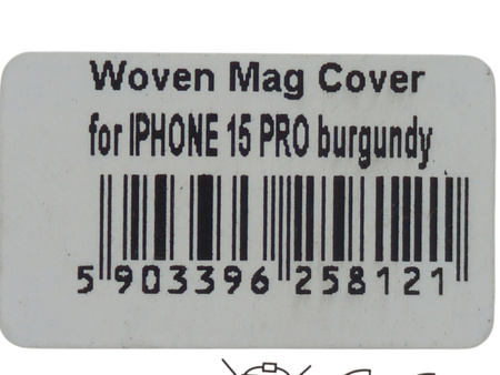 Etui Plecki do Iphone 15 Pro Woven Mag Cover bordowy