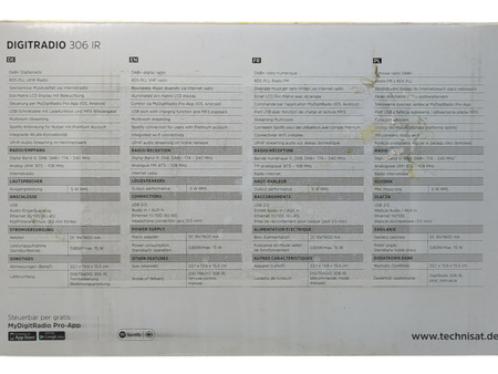 Radio internetowe TechniSat 306IR DAB+ FM
