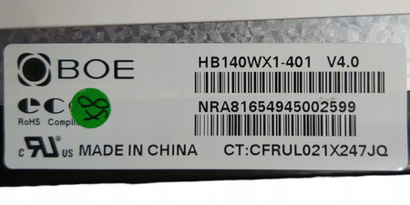 Matryca BOE HB140WX1-401 V4.0 14" 1366x768px