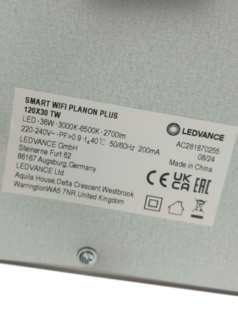 Panel LED Ledvance Smart+ Planon Plus 36W 2700lm WiFi CCT 120x30cm