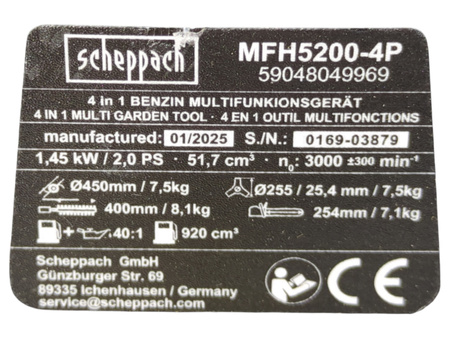 Kosa spalinowa Scheppach MFH5200-4P