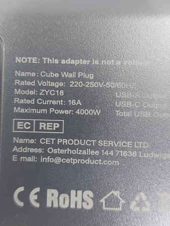 Listwa zasilająca Sameriver ZYC18 3x Schuko 16A | 3x USB-A 5V/2,4A | USB-C