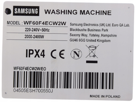Pralka Samsung WF60F4ECW2W 6kg 1200 obr/min