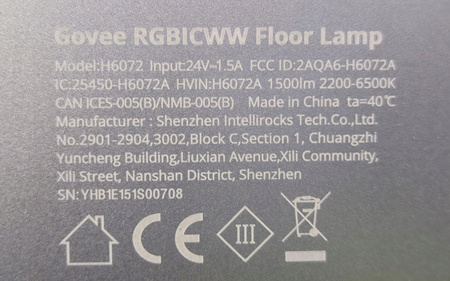 Elegancka Lampa Podłogowa LED Govee H6072 Lyra