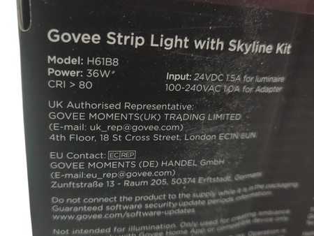 Taśma LED 2.4GHz Wi-Fi BT 350 lm/m Govee H61B8 RGBICWW Skyline Strip Light