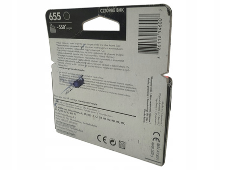 Tusz HP 655 CZI09AE BHK czarny oryginalny do DeskJet Ink Advantage