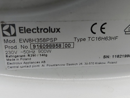 Suszarka kondensacyjna z pompą ciepła ELECTROLUX EW8H358PSP PerfectCare 8kg