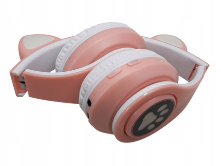 Słuchawki bezprzewodowe nauszne CATS SNK-B39M Kocie uszy Różowe