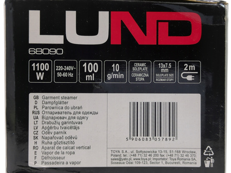 PAROWNICA DO UBRAŃ LUND 1100W 3w1 2 SZCZOTKI