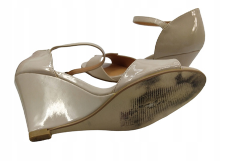 Sandały na koturnie Damskie Beżowe ROZ.39.T.TACCARDI