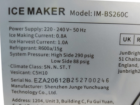 Kostkarka do lodu Ecozy IM-BS260C 12 kg/24h 2 rozmiary kostek