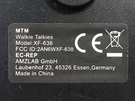 Krótkofalówka walkie talkie MTM XF-638