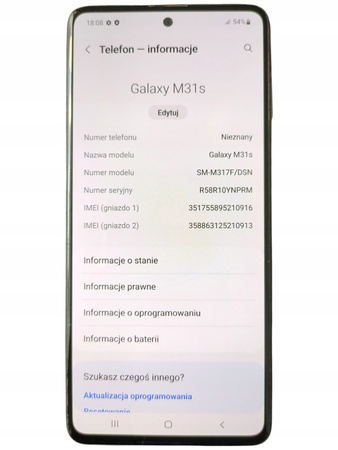 Smartfon Samsung Galaxy M31s SM-M317F/DSN 6/128GB Niebieski