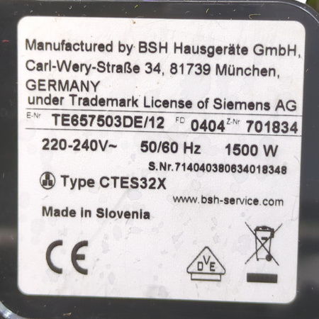 Ekspres do kawy Siemens EQ.6 plus s700 TE657503DE 1500 W 1,7 l