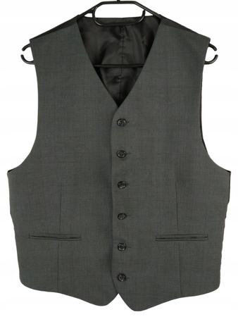KAMIZELKA GARNITUROWA JEDNORZĘDOWA MĘSKA ROZMIAR 170/86SZARA
