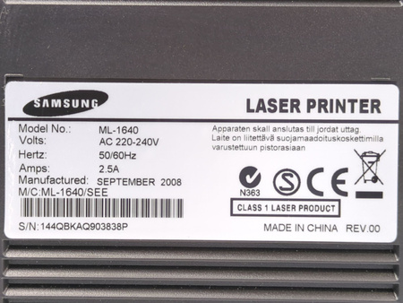 Drukarka laserowa Samsung ML-1640 Przebieg 1707 stron