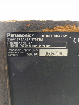 ZESTAW GŁOŚNIKÓW STEREO KOLUMNY PANASONIC SB-CH72