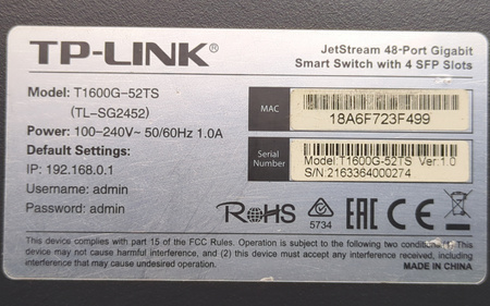 Switch TPLINK T1600G-52TS TL-SG2452