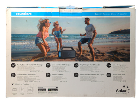 Głośnik przenośny Bluetooth Soundcore Boom 2 80W Powerbank Niebieski