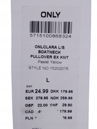 SWETER DAMSKI ONLY ROZMIAR L ŻÓŁTY