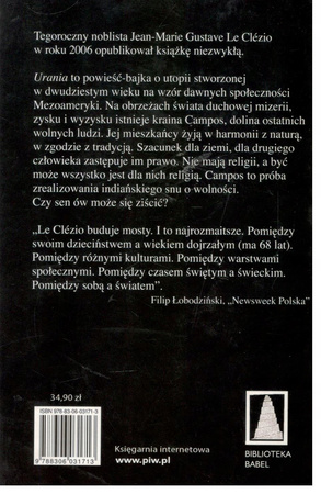 Urania J M G Le Clézio, Przełożyła Zofia Kozimor