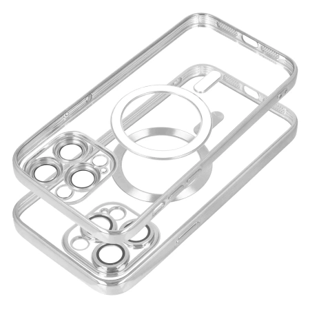 Futerał Electro Mag Cover kompatybilny z MagSafe iPhone 13 srebrny