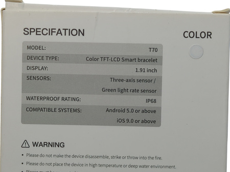 Smartwatch uaue T70 1.91" HD IP68 300mAh AI ChatGPT 110 sportów