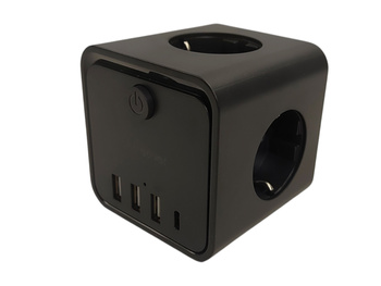 Listwa zasilająca Sameriver ZYC18 3x Schuko 16A | 3x USB-A 5V/2,4A | USB-C