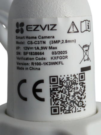 Kamera zewnętrzna EZVIZ CS-C3TN 3MP 2.8mm 1080p IP67 WiFi