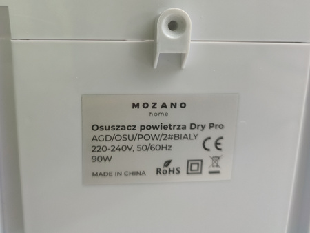 Osuszacz powietrza Mozano Dry Pro 90W 2200ml Biały, 35 dB, 700ml/24h