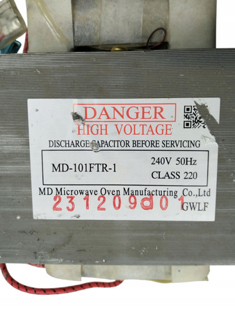 TRANSFORMATOR MD-101FTR-1 Z MIKROFALI