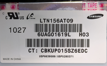 Matryca Samsung LTN156AT09 15.6 HD 1366x768 LED 40pin Błyszcząca