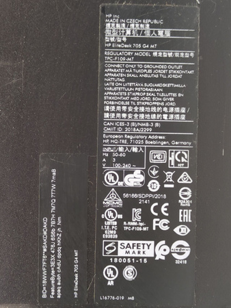 Komputer HP Elitedesk 705 G4 MT AMD Ryzen 3 PRO 2200G 500GB HDD 8GB