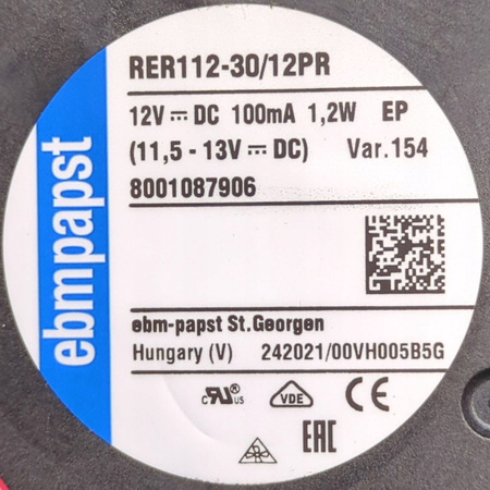 WENTYLATOR ZAMRAŻARKI LODÓWKI EBMPAPST 8001087906 SIEMENS 12034327