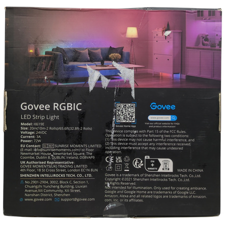 Taśma LED Govee H619E RGBIC 20m WiFi powłoka ochronna