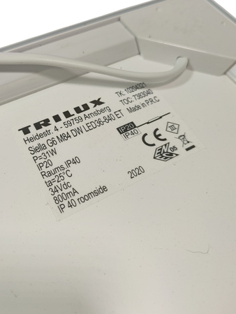 Panel LED sufitowy Trilux Siella G6 M84 OTA19 LED36-840 ET